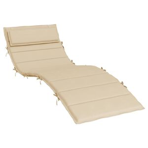 vidaXL Sun Lounger Cushion Beige 180x60x4 cm Oxford Fabric