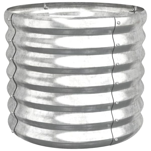 vidaXL Garden Planter Powder-coated Steel 40x40x36 cm Silver