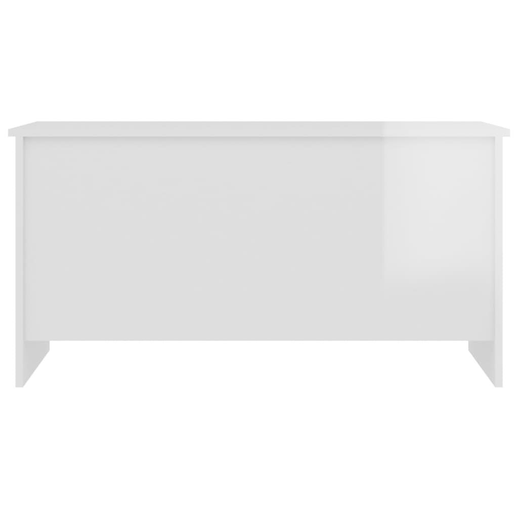 vidaXL Coffee Table High Gloss White 102x55.5x52.5 cm Engineered Wood