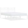 vidaXL Metal Bed Frame without Mattress with Headboard White 135x190cm