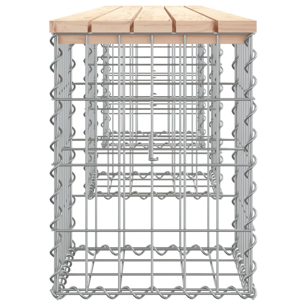 vidaXL Garden Bench Gabion Design 203x31x42 cm Solid Wood Pine