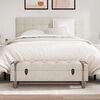 vidaXL Storage Bench 111 cm Cream Solid Wood Fir&Fabric