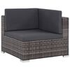 vidaXL 6 Piece Garden Lounge Set with Cushions Poly Rattan grey