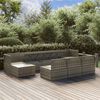 vidaXL 10 Piece Garden Lounge Set with Cushions Grey Poly Rattan