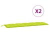 vidaXL Garden Bench Cushions 2pcs Bright Green 180x50x7cm Oxford Fabric