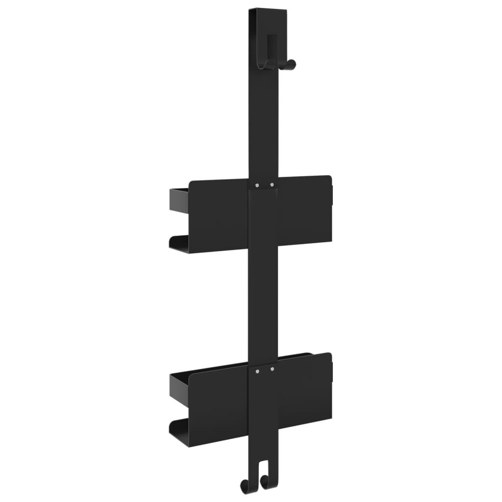 vidaXL Hanging Shower Caddy Matt Black Brushed 304 Stainless Steel