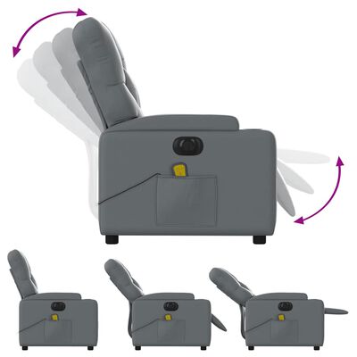 vidaXL Electric Massage Recliner Chair Grey Faux Leather