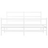 vidaXL Metal Bed Frame without Mattress with Footboard White 150x200cm