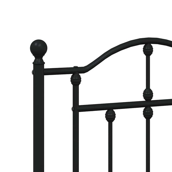 vidaXL Metal Bed Frame without Mattress with Footboard Black 135x190cm
