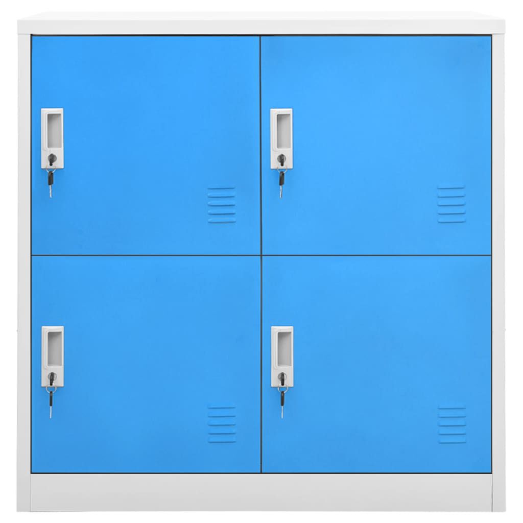 vidaXL Locker Cabinet Light Grey and Blue 90x45x92.5 cm Steel