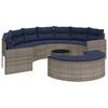 vidaXL 3 Piece Garden Sofa Set Half-Round Grey Poly Rattan