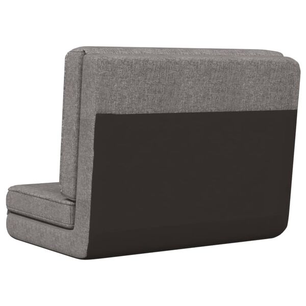 vidaXL Folding Floor Chair Light Grey Fabric