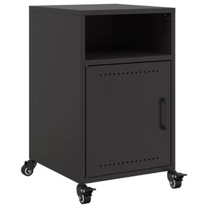 vidaXL Bedside Cabinet Black 36x39x59 cm Steel