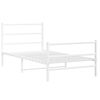 vidaXL Metal Bed Frame without Mattress with Footboard White 100x200cm