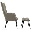vidaXL Relaxing Chair with a Stool Light Grey Velvet