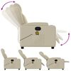 vidaXL Massage Recliner Chair Cream Faux Leather