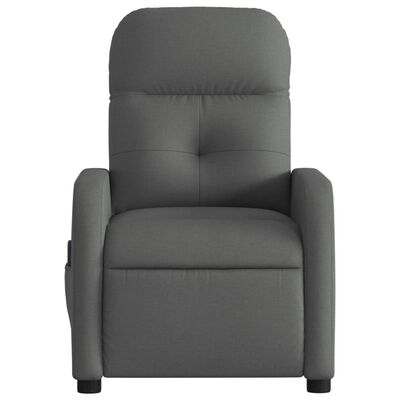 vidaXL Massage Recliner Chair Dark Grey Fabric