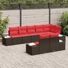 vidaXL Garden Sofa Set with Cushion 8 pcs Brown Poly Rattan