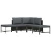 vidaXL 5 Piece Garden Sofa Set with Cushions Grey Poly Rattan