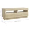 vidaXL TV Cabinet with LED Lights Sonoma Oak 200x35x40 cm