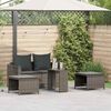 vidaXL 5 Piece Garden Sofa Set with Cushions Stackable Grey Poly Rattan