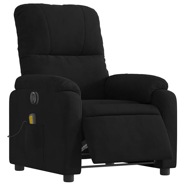 vidaXL Electric Massage Recliner Chair Black Microfibre Fabric