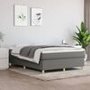 vidaXL Box Spring Bed Frame Dark Grey Queen Fabric (US Only)