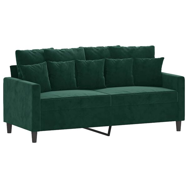 vidaXL 2-Seater Sofa Dark Green 140 cm Velvet