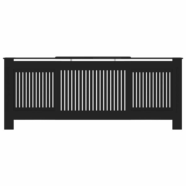 vidaXL MDF Radiator Cover Black 205 cm