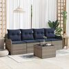 vidaXL Garden Sofa Set 5 pcs Grey Poly Rattan
