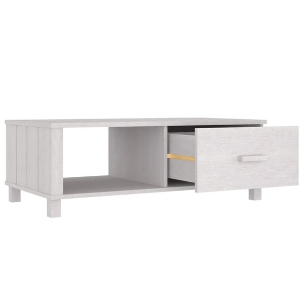 vidaXL Coffee Table HAMAR White 100x55x35 cm Solid Wood Pine
