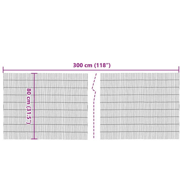 vidaXL Garden Fence 300x80 cm Reed