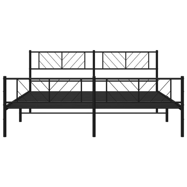 vidaXL Metal Bed Frame without Mattress with Footboard Black 183x213cm