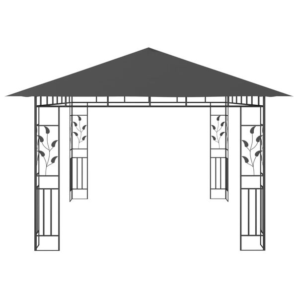 vidaXL Gazebo with Mosquito Net 4x3x2.73 m Anthracite 180 g/m&sup2;