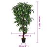 vidaXL Artificial Mango Tree 900 Leaves 180 cm Green