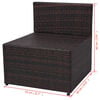 vidaXL 5 Piece Garden Lounge Set with Cushions Poly Rattan Brown