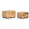 vidaXL Coffee Tables 2 pcs with Block Design Rough Mango Wood