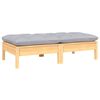 vidaXL 2-Seater Garden Sofa with Grey Cushions Solid Pinewood