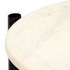 vidaXL Coffee Table White 60x60x35 cm Real Stone with Marble Texture