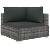 vidaXL 9 Piece Garden Lounge Set with Cushions Poly Rattan Grey