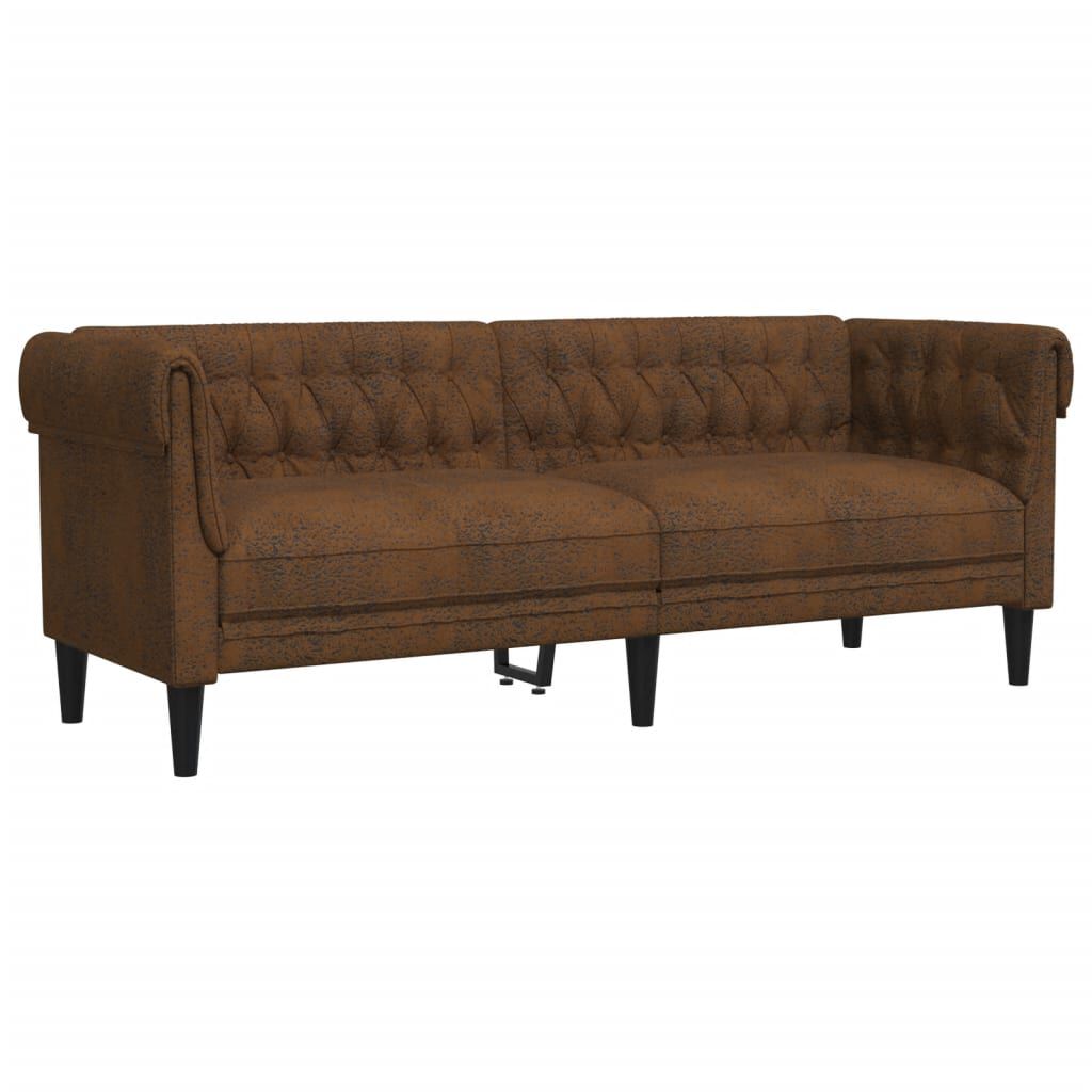 vidaXL 2 Piece Sofa Set Brown Fabric