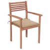 vidaXL Garden Chairs 4 pcs with Beige Cushions Solid Teak Wood