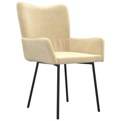 vidaXL Dining Chairs 2 pcs Cream Velvet