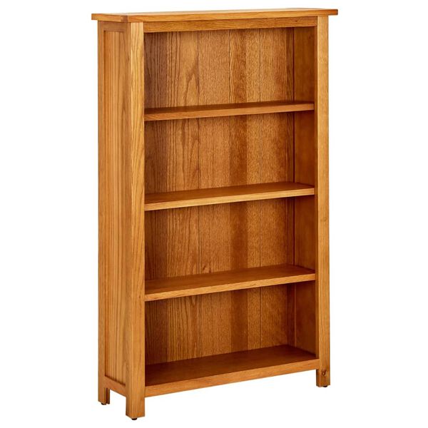 vidaXL 4-Tier Bookcase 70x22x110 cm Solid Oak Wood