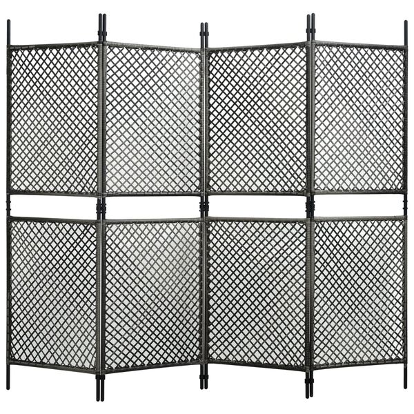 vidaXL Fence Panel Poly Rattan 2.4x2 m Anthracite