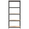 vidaXL 5-Layer Shelves 3 pcs Anthracite Steel&Engineered Wood