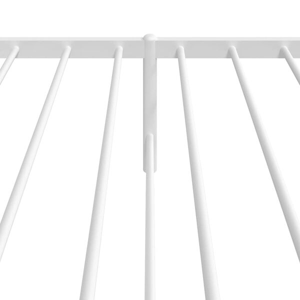 vidaXL Metal Bed Frame without Mattress with Headboard White 100x200cm