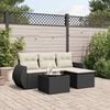 vidaXL 5 Piece Garden Sofa Set with Cushions Black Poly Rattan