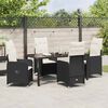 vidaXL Garden Dining Set with Cushion 5 pcs Black Poly Rattan