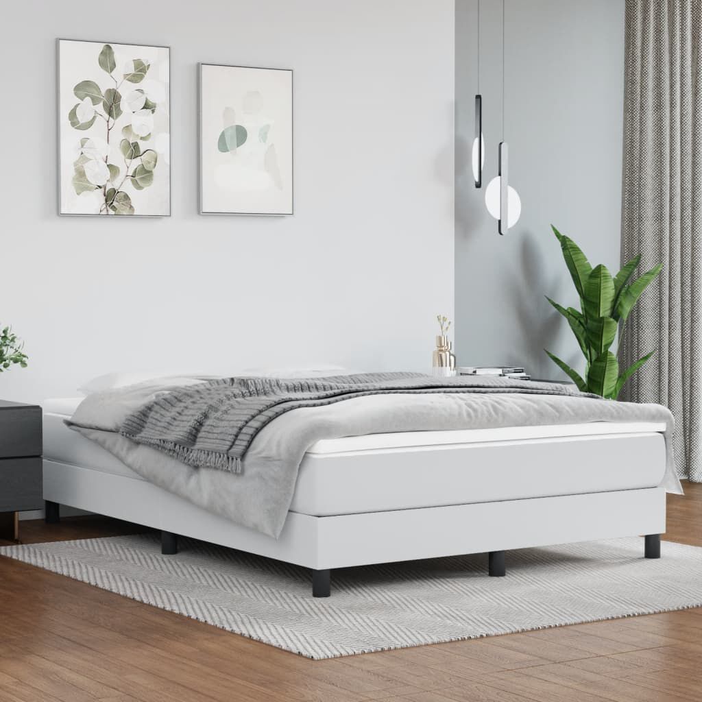 vidaXL Bed Frame without Mattress White Queen Faux Leather (US Only)